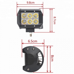 4 Inch Cree Chip 18W Waterproof Fog Light Offroad 4x4 Dual Row LED Light Bar