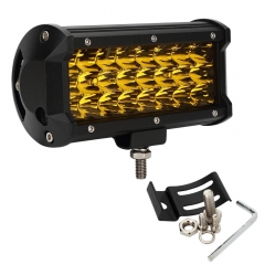 24V 12 V High Power 7inch three row 72W Amber Auto Offroad Light Led Bar For Truck 7 inch led car work light bar