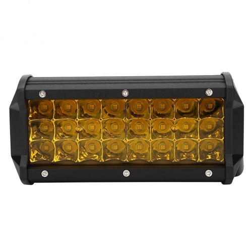 24V 12 V High Power 7inch three row 72W Amber Auto Offroad Light Led Bar For Truck 7 inch led car work light bar