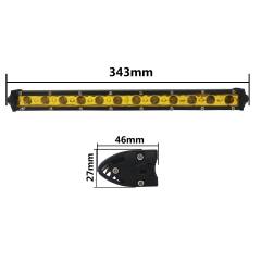OEM ODM factory hot single row led bar slim offroad led light bar single row yellow 15 inch 36w 12V 24V for car automotive