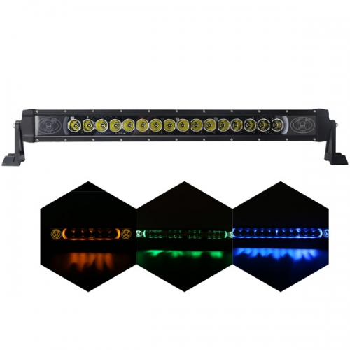 High quality background red blue white yellow green 180w led off-road light bar roof light bar for j eep jl 35inch spot single