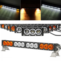 30W led color mixed light bar white amber 6inch single row car light bar high efficient offroad vehicle led light bars