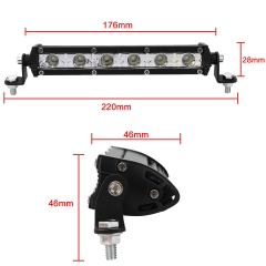 Hot selling single row led light bar 3d spot led 18w yellow straight slim mini9inch led light bars off road lights 4x4
