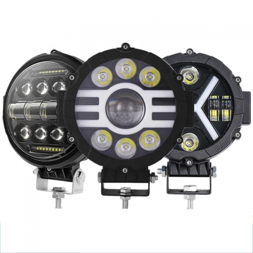 High quality 7 inch led work light 60w driving lights truck drl white 6000K IP67 12volts offroad worklamp