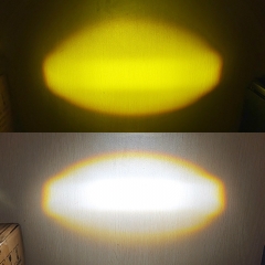 Universal Motorcycle LED Headlight Mini Projector Lens Dual Color Car ATV Scooters Driving Fog Light Auxiliary Spotlight Lamp
