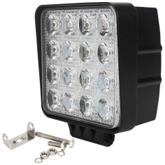 High quality 4 inch square 12v 24v led 48w forklift work light for truck tractor 16leds 25mm 30mm 38mm 42mm 50mm