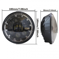 Newest 7inch round high quality led headlamp led headlight 7 inch motorcycle round headlamp with indicators drl angel eyes amber