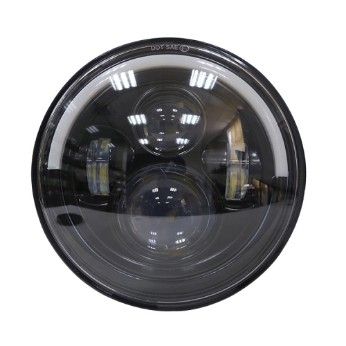 j eep jk led 7inch halo headlight & fog led chrome 7inch headlight with half DRL angel eyes har ley headlight