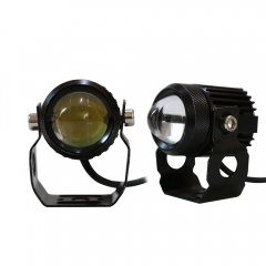 Universal Motorcycle LED Headlight Mini Projector Lens Dual Color Car ATV Scooters Driving Fog Light Auxiliary Spotlight Lamp