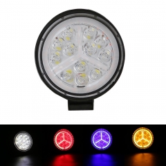 Hot selling 4inch 123w led work light bar round led fog lights blue amber led light 6000k 12v 24v IP67 waterproof