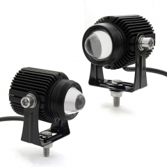Universal Motorcycle LED Headlight Mini Projector Lens Dual Color Car ATV Scooters Driving Fog Light Auxiliary Spotlight Lamp