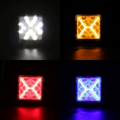 cross drl led work light pod 4inch 16pcs 3030 smd led fog/mini driving light white red blue yellow strobe flash working light