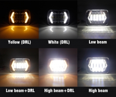 7x6 rectangular faros led halo led headlights 7x6 white yellow DRL angel eyes sealed beam 7inch 5x7 led headlight 7x6 12V