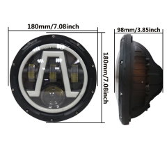 Factory high quality led 7 inch round headlights full set 12v 24v headlight drl for J eep truck