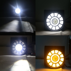 TSIALEE 7inc j eep headlight halo j eep w rangler7' led headlights round with halo white DRL yellow turn light sealed beam headlight