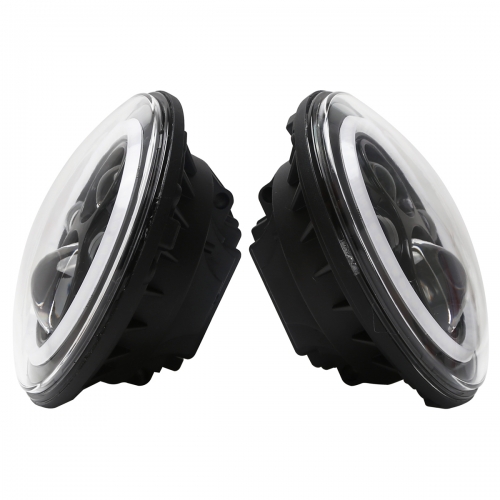 Classic old hot selling high quality 90 w car 7inch round led headlight 7 inch h4 bulb 24v 12v high low beam with halo DRL