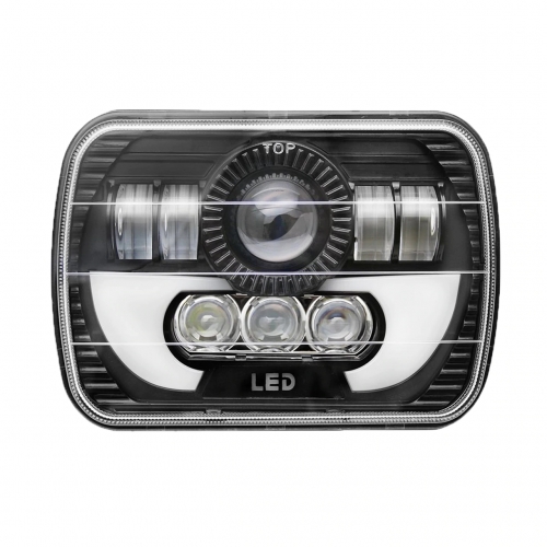 2021 36W Hi/Lo beam 6x7 5x7 led headlight Projector Sealed Beam Rectangle Truck LED Headlight with DRL faros led 5x7 7inch red