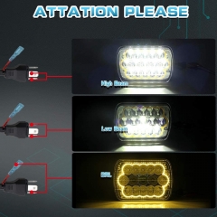 Hot selling 12V 7x6 inch square headlights with angel eyew 7 inch led headlight square led H4 motorcycle headlight truck