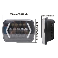 square headlights for j eep cherokee xj 1988 rectangular 7 inch headlights 5 x 7 truck headlights with Arrows DRL turn light