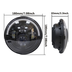 j eep jk led 7inch halo headlight & fog led chrome 7inch headlight with half DRL angel eyes har ley headlight