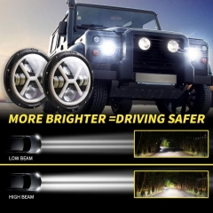 TSIALEE 2021 new model 30w 7inch round led headlight halo for w rangle headlight high low beam white yellow DRL turn signal light