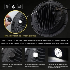 TSIALEE 2021 new model 30w 7inch round led headlight halo for w rangle headlight high low beam white yellow DRL turn signal light