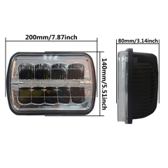 Popular in South America ,India market universal 7x6 55w led headlights projector 7x6 gmc s10 with drl