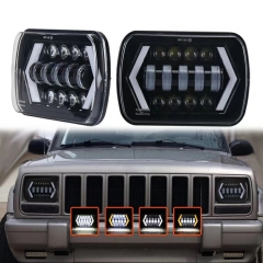 very high quality 9-30v other auto parts 7X6 rectangular led headlight sealed beam lamp with drl