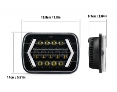 7x6 rectangular faros led halo led headlights 7x6 white yellow DRL angel eyes sealed beam 7inch 5x7 led headlight 7x6 12V