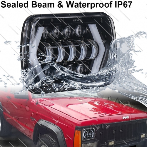 7x6 rectangular faros led halo led headlights 7x6 white yellow DRL angel eyes sealed beam 7inch 5x7 led headlight 7x6 12V