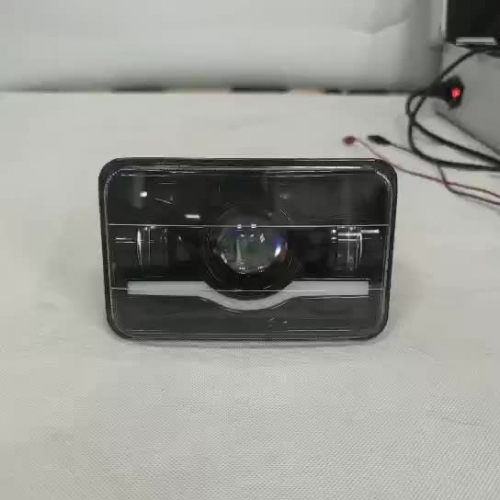 TSIALEE 5inch rectangle square 4x6 led 4x6 headlights angel eye white DRL yellow turn signal light 12V led headlight for truck