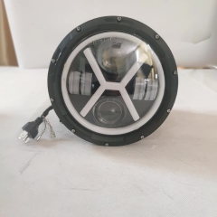 TSIALEE 2021 new model 30w 7inch round led headlight halo for w rangle headlight high low beam white yellow DRL turn signal light