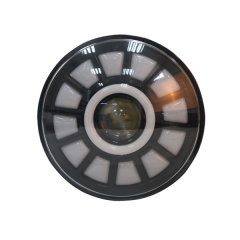 TSIALEE 7inc j eep headlight halo j eep w rangler7' led headlights round with halo white DRL yellow turn light sealed beam headlight