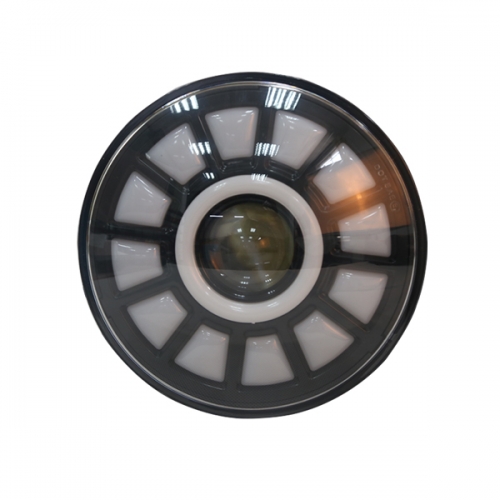 TSIALEE 7inc j eep headlight halo j eep w rangler7' led headlights round with halo white DRL yellow turn light sealed beam headlight