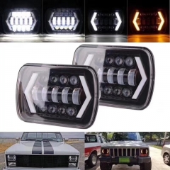 very high quality 9-30v other auto parts 7X6 rectangular led headlight sealed beam lamp with drl