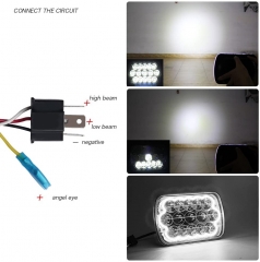 Hot selling 12V 7x6 inch square headlights with angel eyew 7 inch led headlight square led H4 motorcycle headlight truck