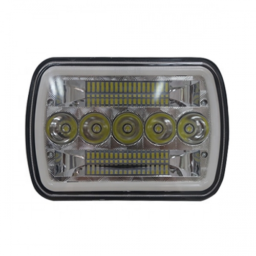 TSIALEEhigh quality truck head light 5x7 7x6 auto square halo headlamp led projector headlights gmc accessories for jeep cherokee xj