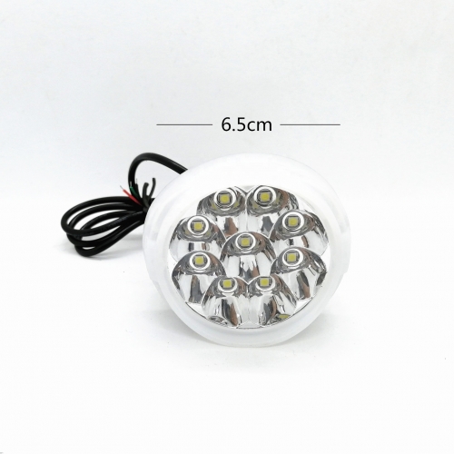9 led motorcycle mirror light plastic 12V rgb led motorcycle headlight with flash ring factory supply