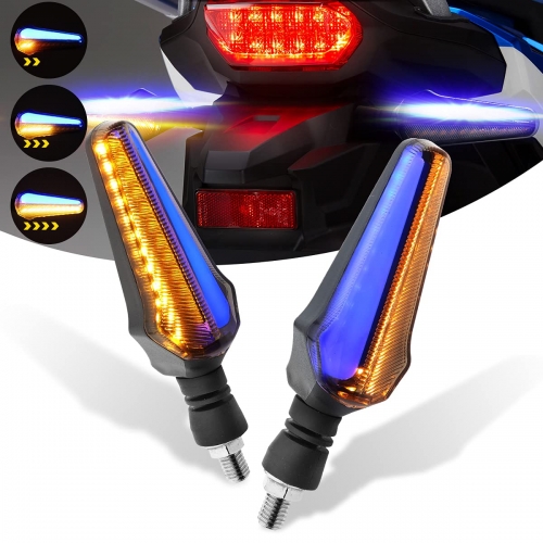 Motorcycle Indicators Flowing Turn Signal Lights,Motorbike Turning Indicators 24 LEDs Running Bulbs 12V for Motorbike ATVS