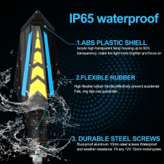 Motorcycle Indicators Double-Sided Flowing Turn Signal LED Lights, Front Rear Turning Indicator Blinker Marker, Daytime Running Lights for Motorbike Scooter Off Road