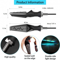 Motorcycle Motorbike LED Turn Lights Blinker Front Indicator Lights for Harley Cruiser Honda Kawasaki BMW Yamaha Suzuki