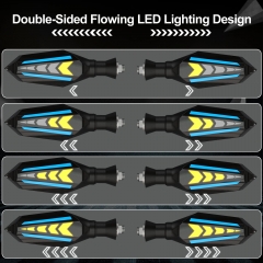 Motorcycle Indicators Double-Sided Flowing Turn Signal LED Lights, Front Rear Turning Indicator Blinker Marker, Daytime Running Lights for Motorbike Scooter Off Road