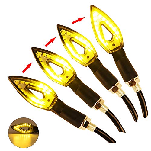 Universal Motorcycle Flowing Turn Signal Indicator LED Amber Light for Honda Yamaha Suzuki Kawasaki