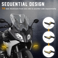 LED Motorcycle Turn Signals Sequential Blinkers Front Rear Indicators Universal 12V Compatible with Scooter Quad Cruiser Off Road Moped Dirt Bike