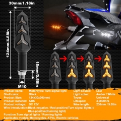 Sequential Turn Signal Motorcycle Blinkers LED Front Rear Flowing Indicators Daytime Running Light Universal Compatible with Harley Honda Kawasaki Suzuki Yamaha