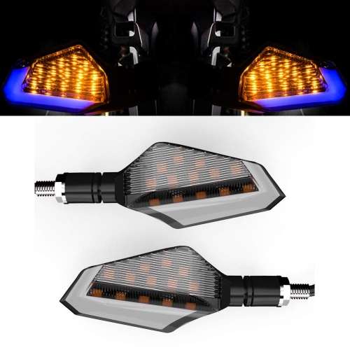 Motorcycle Led Turn Signal Lights Blinkers Front Rear Indicators 12V Universal Amber Red Lights for Motorbike Yamaha Scooter Harley Cruiser Honda Kawasaki BMW Suzuki