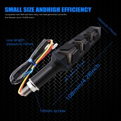 Motorcycle Turn Signal LED Lights 12 LEDs Blue Flowing Indicators Amber Daytime Running Lights Waterproof 12V for Motorcycle Motorbike Off-Road Vehicle