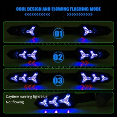 Motorcycle Turn Signal LED Lights 12 LEDs Blue Flowing Indicators Amber Daytime Running Lights Waterproof 12V for Motorcycle Motorbike Off-Road Vehicle