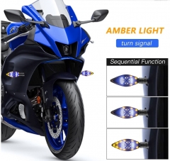 Sequential Turn Signal Motorcycle Blinkers LED Front Rear Flowing Indicators Daytime Running Light Universal Compatible with Harley Honda Kawasaki Suzuki Yamaha