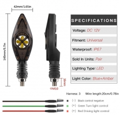 Sequential Turn Signal Motorcycle Blinkers LED Front Rear Flowing Indicators Daytime Running Light Universal Compatible with Harley Honda Kawasaki Suzuki Yamaha